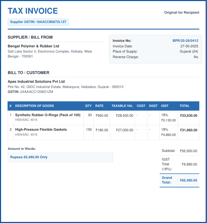 Original invoice
